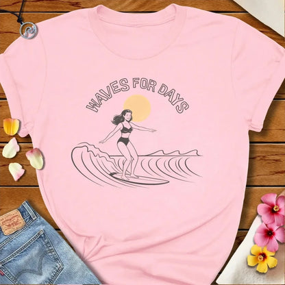 Waves For Days Tee Soft Pink by Salty By Choice® We love the beach ocean and anything around water.