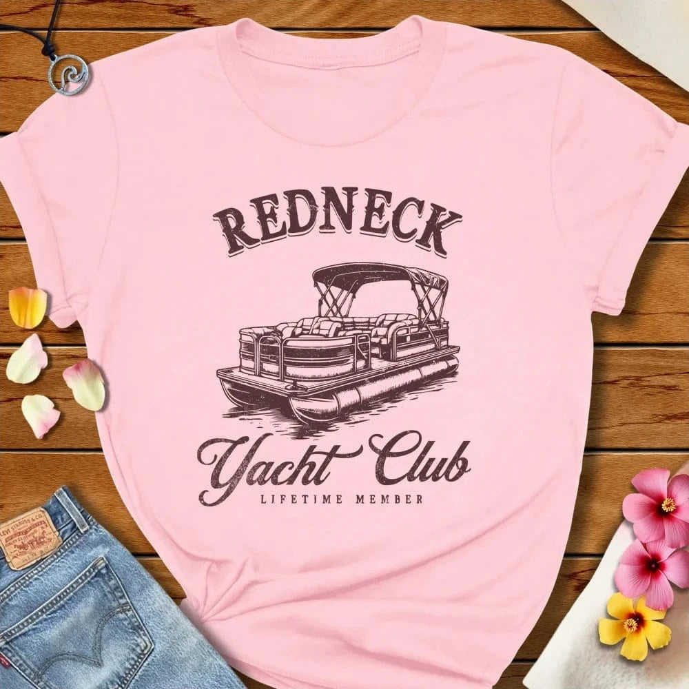 Redneck Yacht Club Tee Soft Pink by Salty By Choice® We love the beach ocean and anything around water.