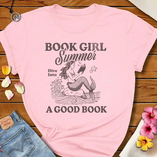 Book Girl Tee Soft Pink by Salty By Choice® We love the beach ocean and anything around water.