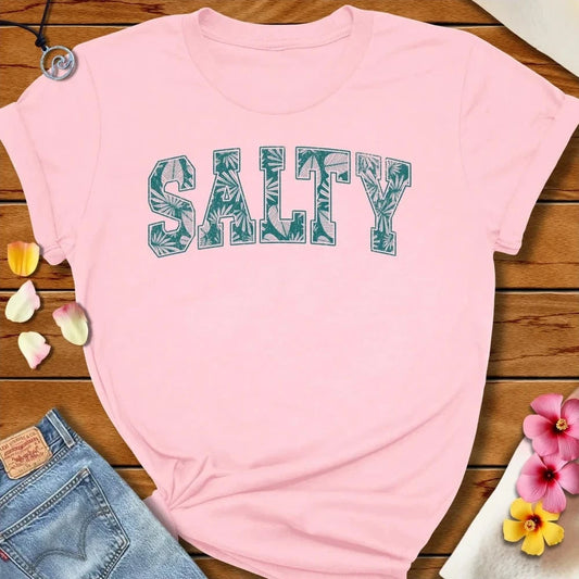 Salty Palm Tee Soft Pink by Salty By Choice® We love the beach ocean and anything around water.