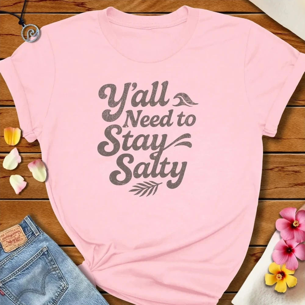 Stay Salty Tee Soft Pink by Salty By Choice® We love the beach ocean and anything around water.