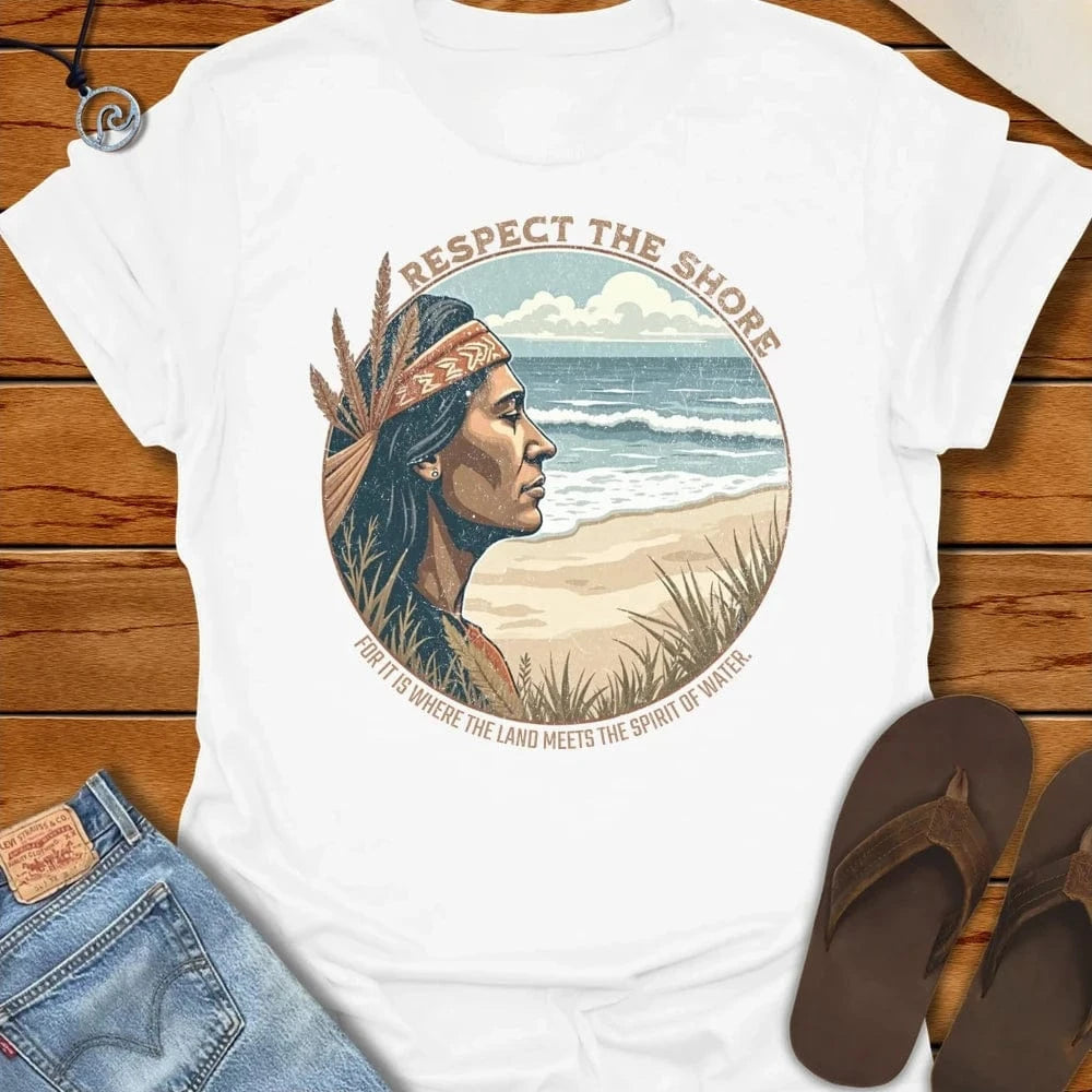 Respect Tee White by Salty By Choice® We love the beach ocean and anything around water.