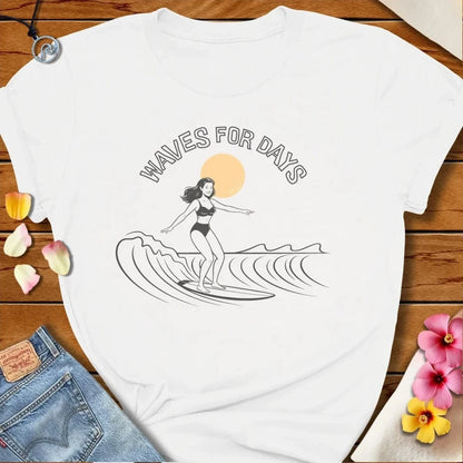 Waves For Days Tee White by Salty By Choice® We love the beach ocean and anything around water.