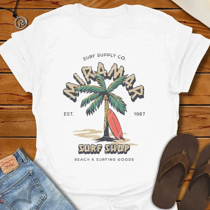 Beach Shop Tee White by Salty By Choice® We love the beach ocean and anything around water.