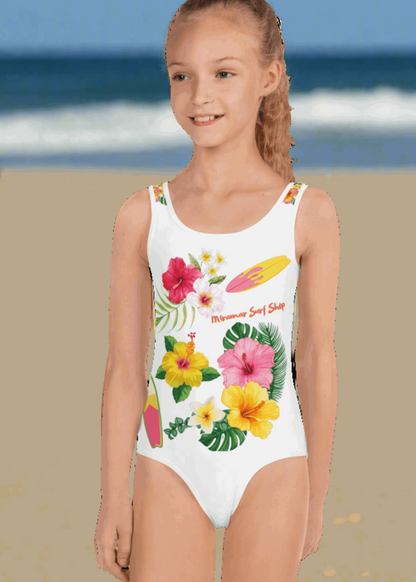 Flowers Gone Crazy Miramar Surf Shop Kids Swimsuit