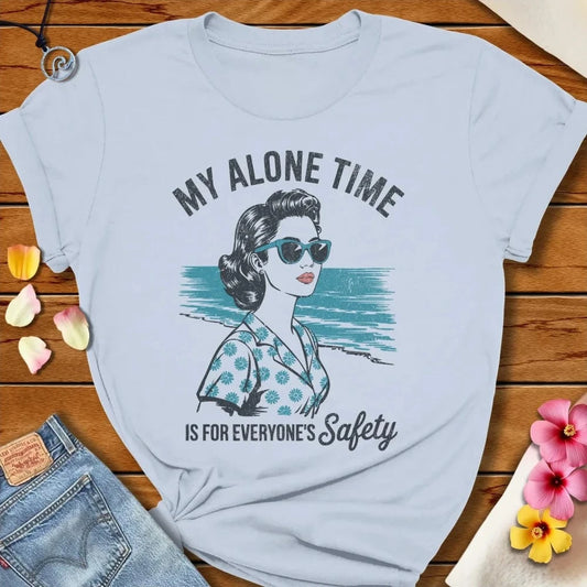 Alone Time Tee Light Blue by Salty By Choice® We love the beach ocean and anything around water.