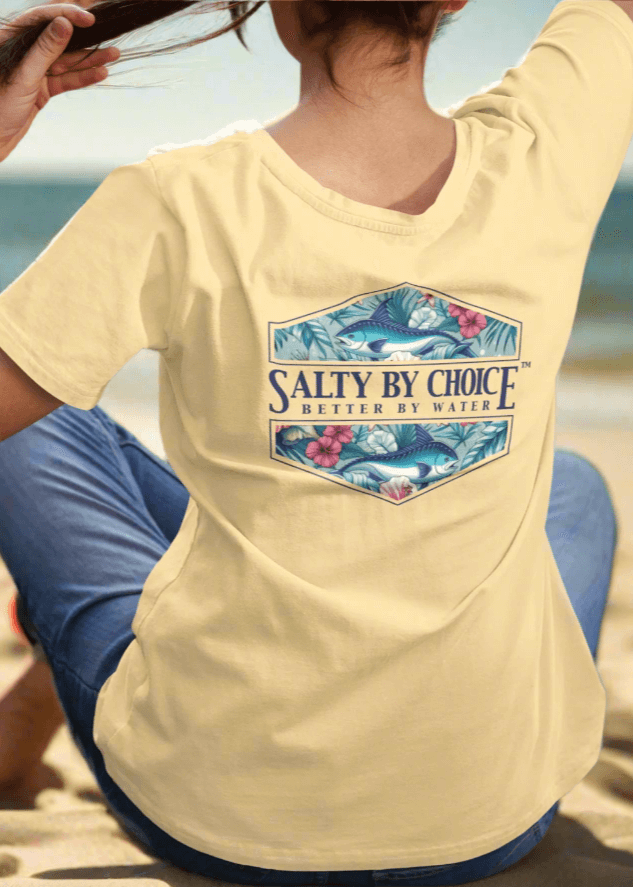 Hibiscus Unisex Heavy Tee by Miramar Outfitters Salty By Choice Collection