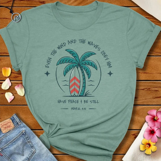 Be Still Tee Heather Prism Dusty Blue by Salty By Choice® We love the beach ocean and anything around water.