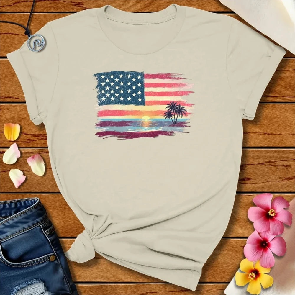 Beach Flag Tee Natural by Salty By Choice™ We love ocean apparel