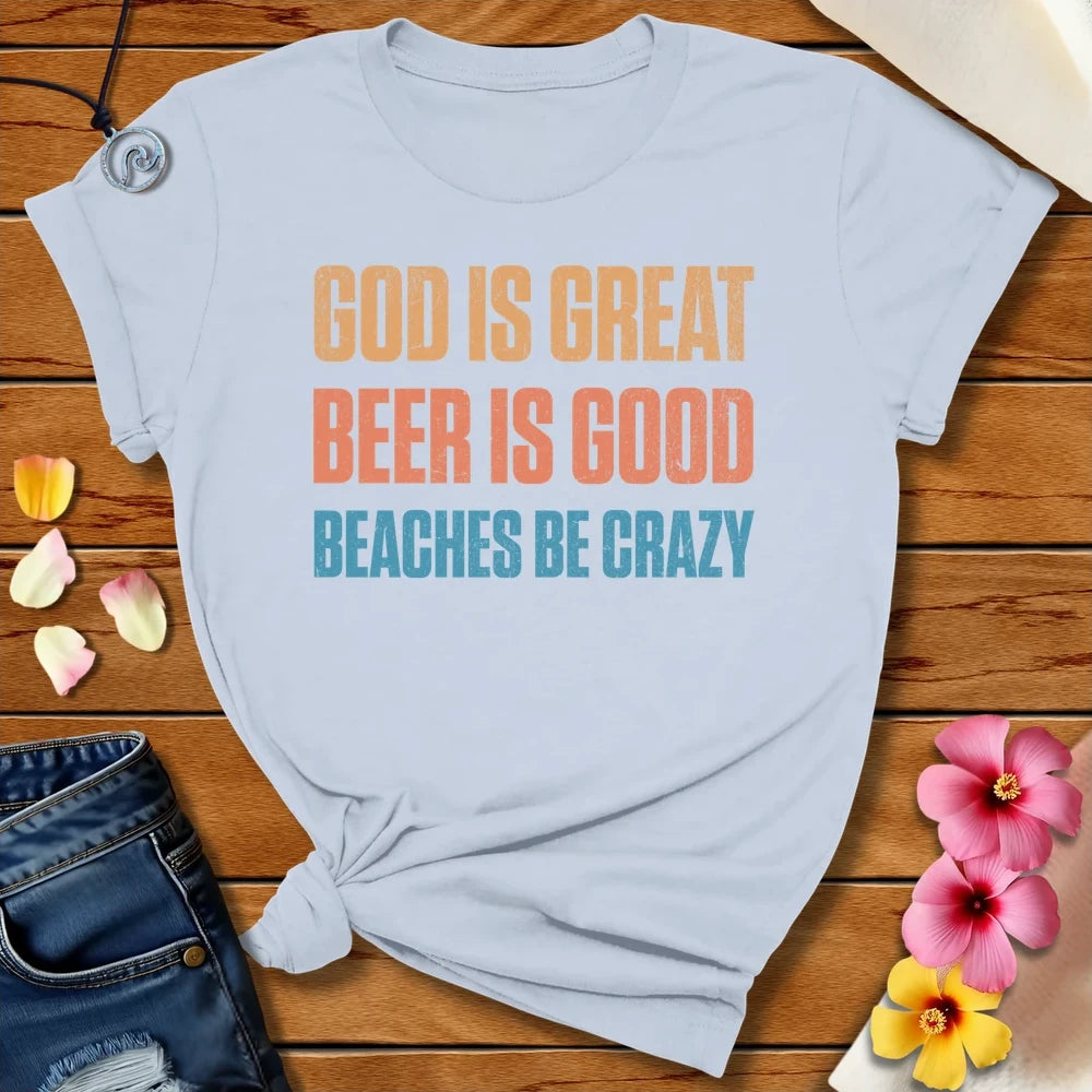 Beaches Be Crazy Tee Light Blue by Salty By Choice™ We love ocean apparel