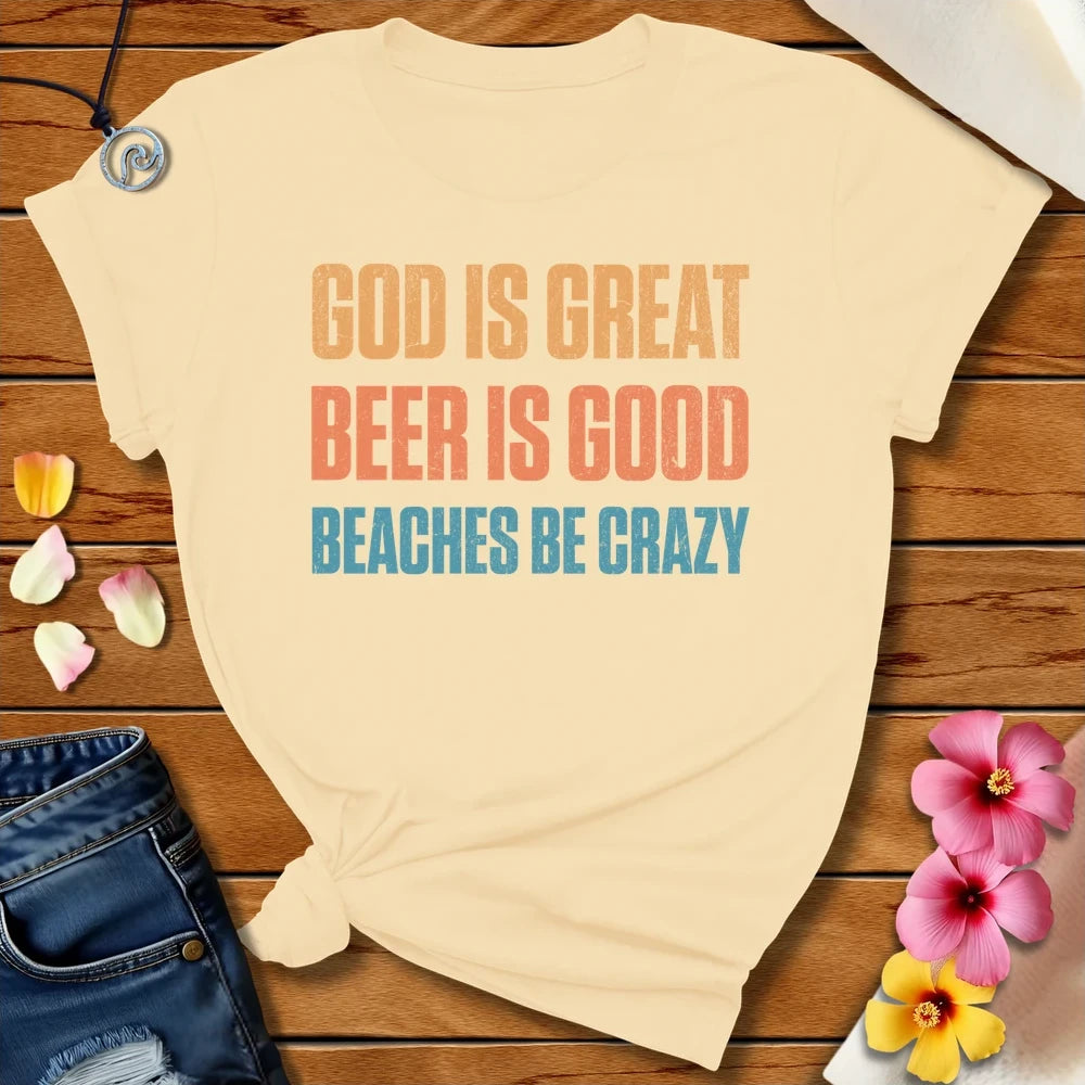 Beaches Be Crazy Tee Soft Cream by Salty By Choice™ We love ocean apparel