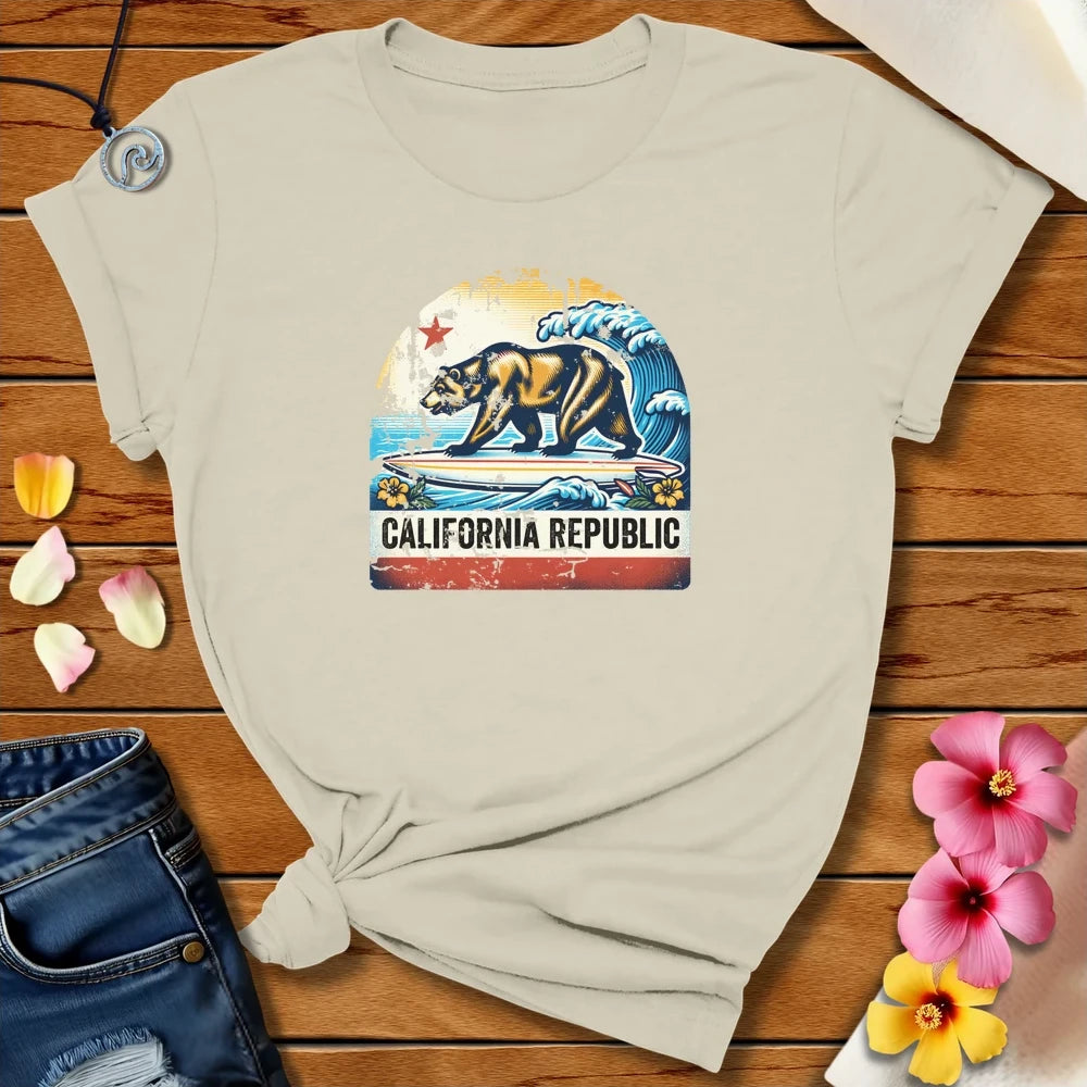 California Bear Tee Natural by Salty By Choice™ We love ocean apparel