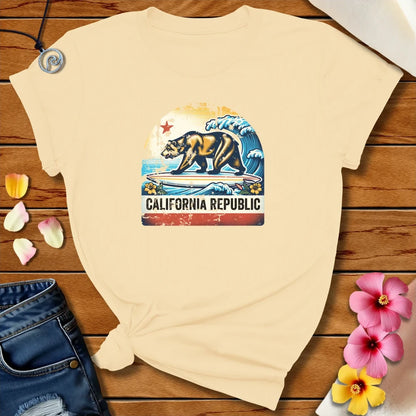 California Bear Tee Soft Cream by Salty By Choice™ We love ocean apparel