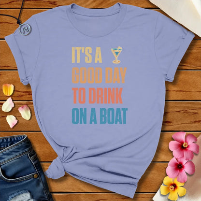 Drink On A Boat High Glass Tee Lavender Blue by Salty By Choice™ We love ocean apparel
