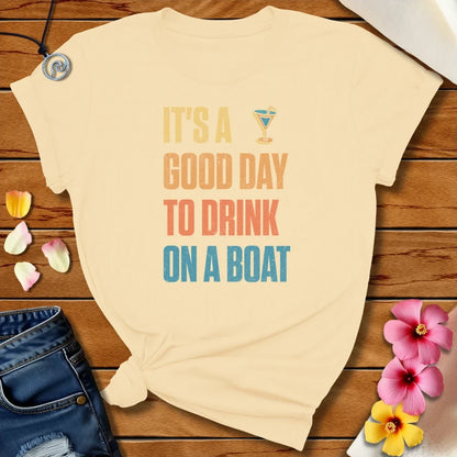 Drink On A Boat High Glass Tee Soft Cream by Salty By Choice™ We love ocean apparel