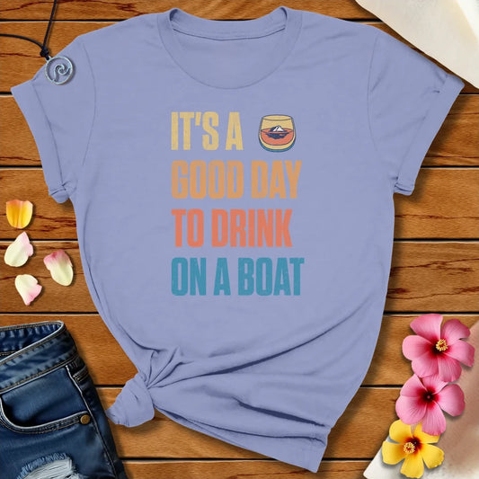 Drink On A Boat Whiskey Tee Lavender Blue by Salty By Choice™ We love ocean apparel