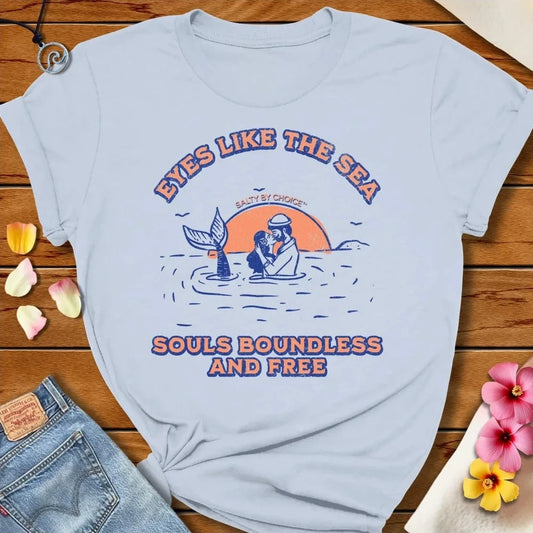 Eyes Like The Sea Tee Light Blue by Salty By Choice® We love the beach ocean and anything around water.