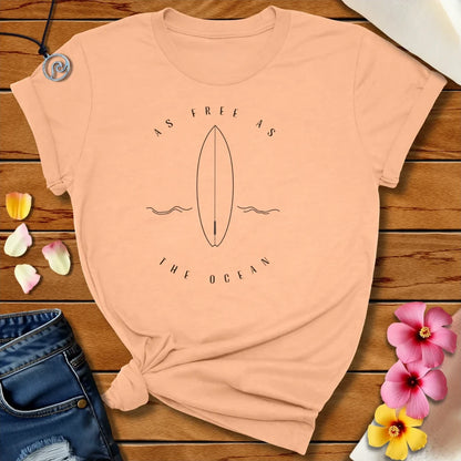 Free As The Ocean Tee Heather Peach by Salty By Choice™ We love ocean apparel