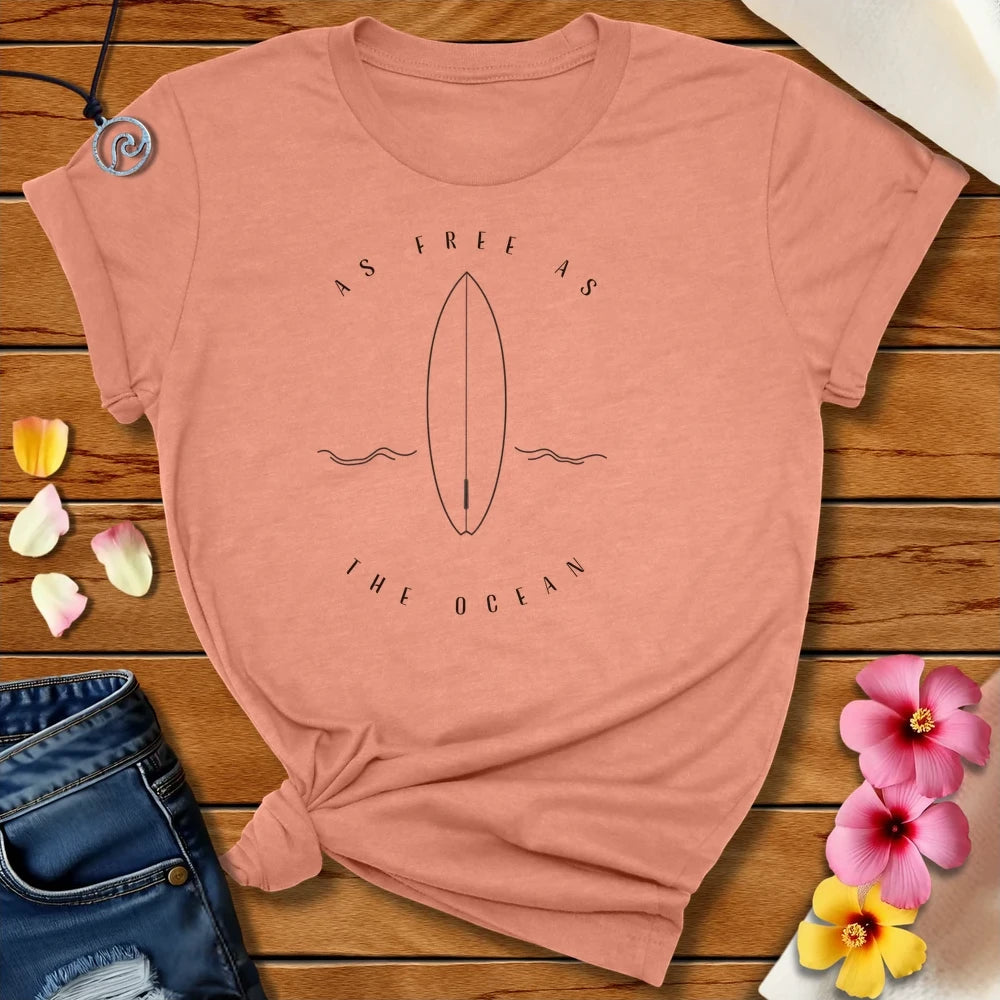 Free As The Ocean Tee Heather Prism Sunset by Salty By Choice™ We love ocean apparel