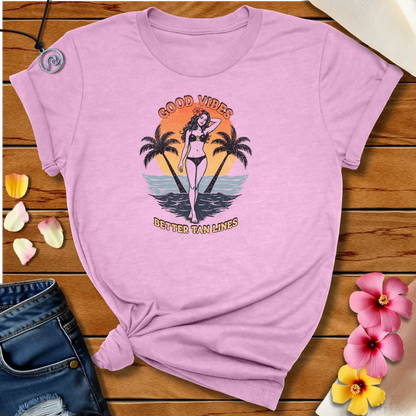 Good Vibes Tee Heather Prism Lilac by Salty By Choice™ We love ocean apparel