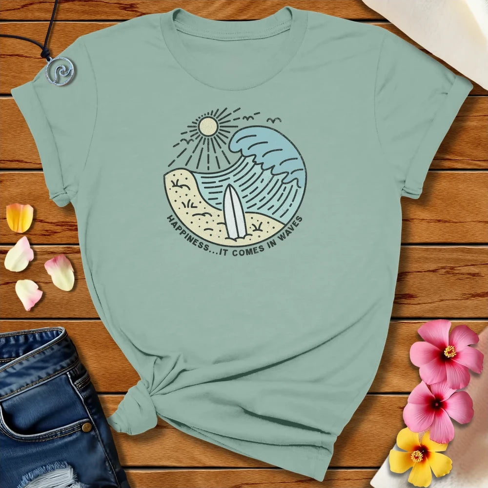 Happiness Wave Tee Dusty Blue by Salty By Choice™ We love ocean apparel
