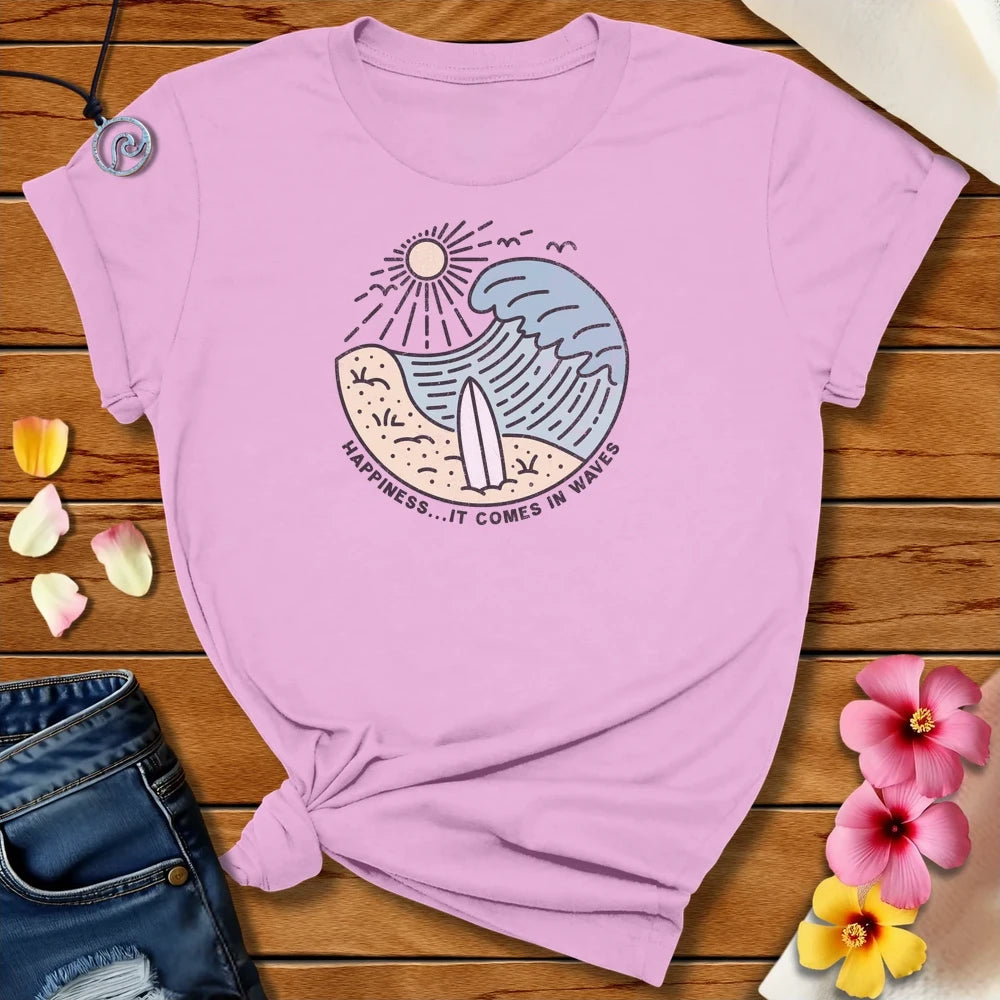Happiness Wave Tee Lilac by Salty By Choice™ We love ocean apparel