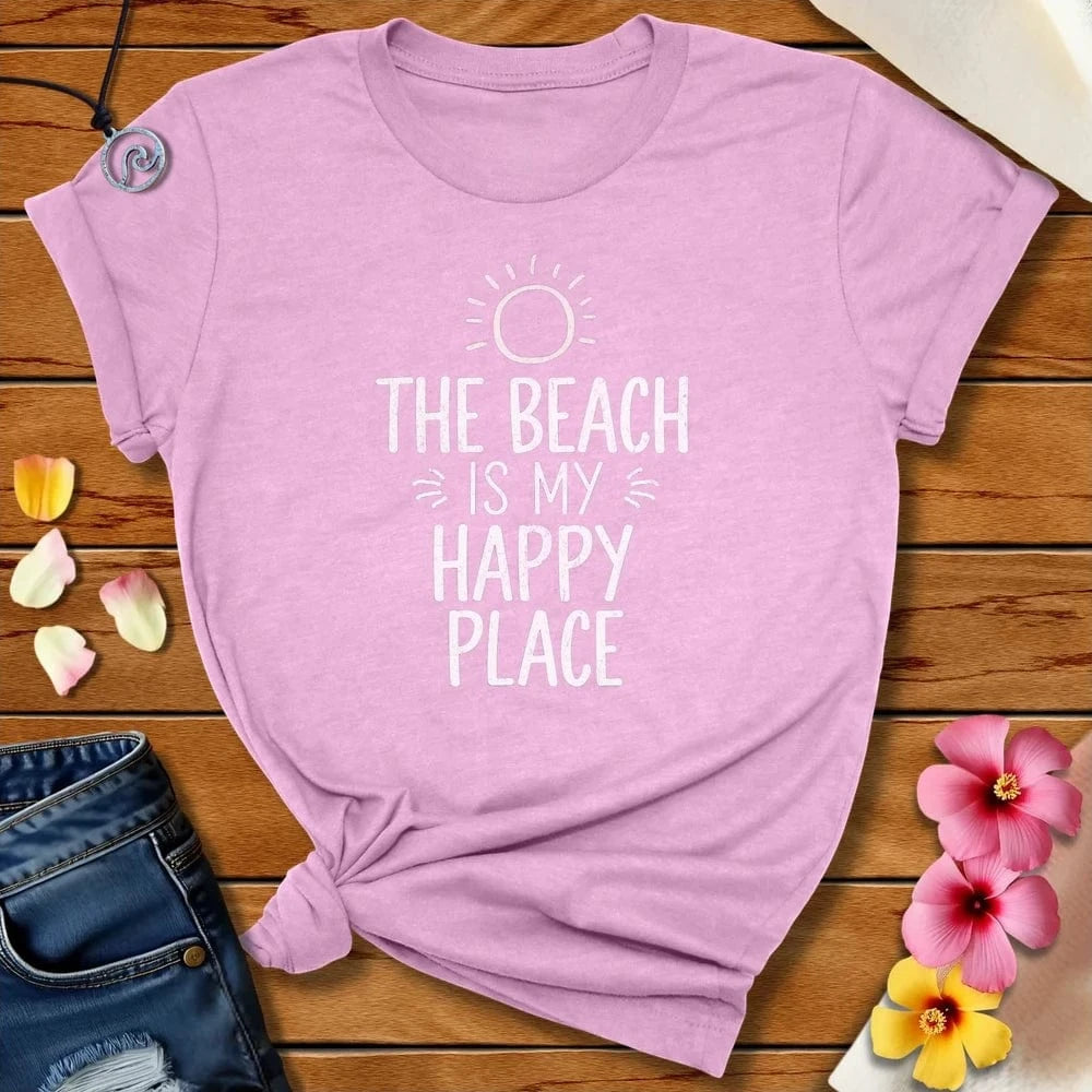 Happy Place Tee Heather Prism Lilac by Salty By Choice® We love the beach ocean and anything around water.