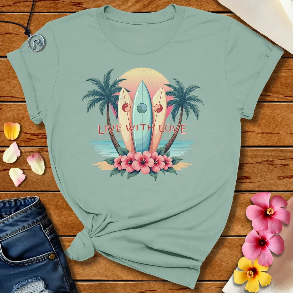 Live With Love Tee Dusty Blue by Salty By Choice™ We love ocean apparel