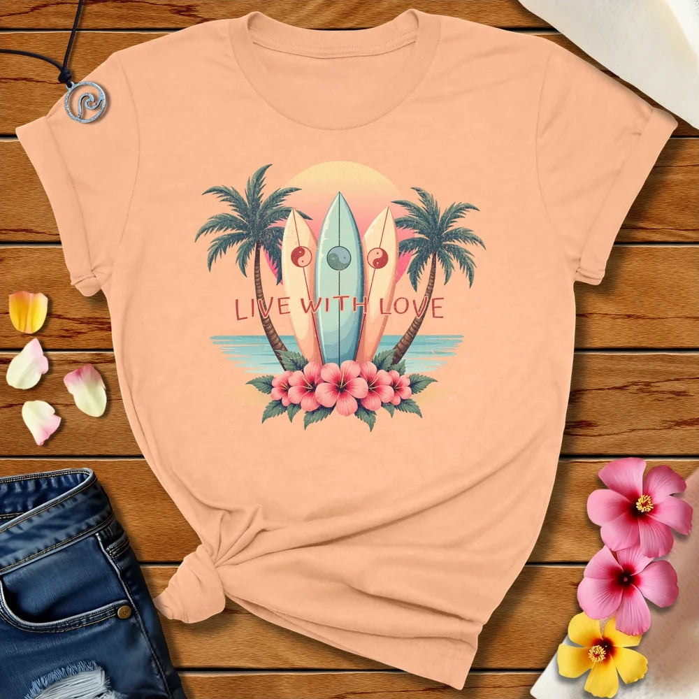 Live With Love Tee Peach by Salty By Choice™ We love ocean apparel
