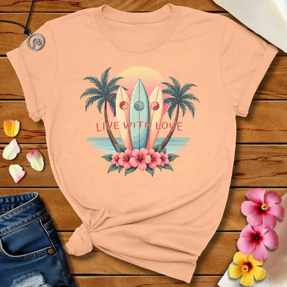 Live With Love Tee Peach by Salty By Choice™ We love ocean apparel