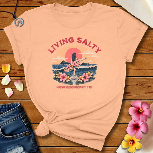 Living Salty Tee Heather Peach by Salty By Choice™ We love ocean apparel
