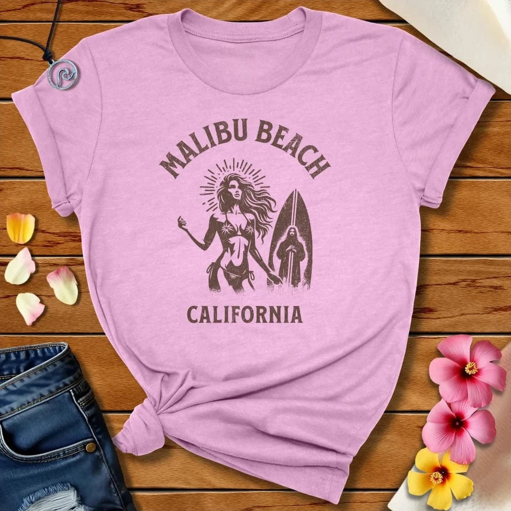 Malibu Beach Tee Heather Prism Lilac by Salty By Choice® We love the beach ocean and anything around water.