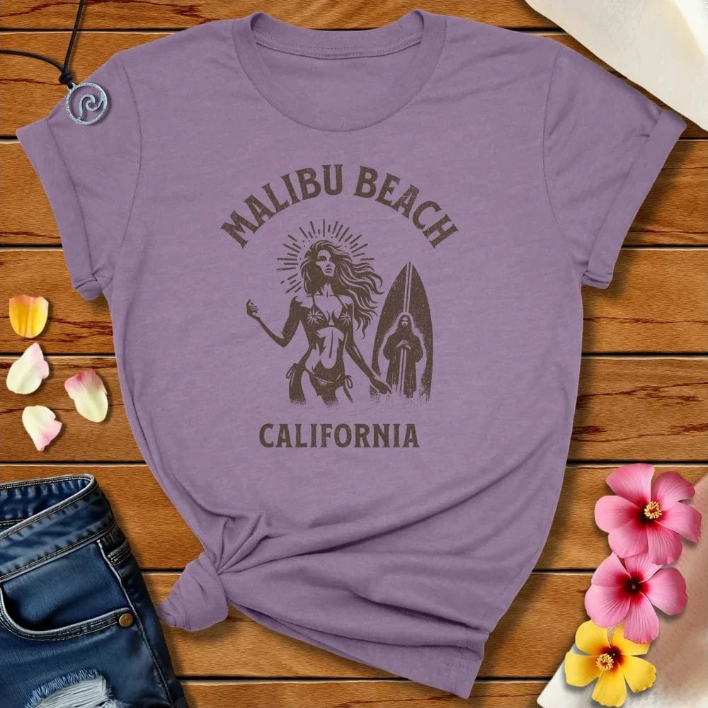 Malibu Beach Tee Heather Purple by Salty By Choice® We love the beach ocean and anything around water.