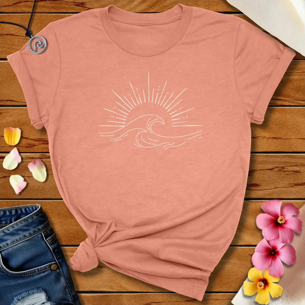 Ocean Lines Tee Heather Prism Sunset by Salty By Choice™ We love ocean apparel