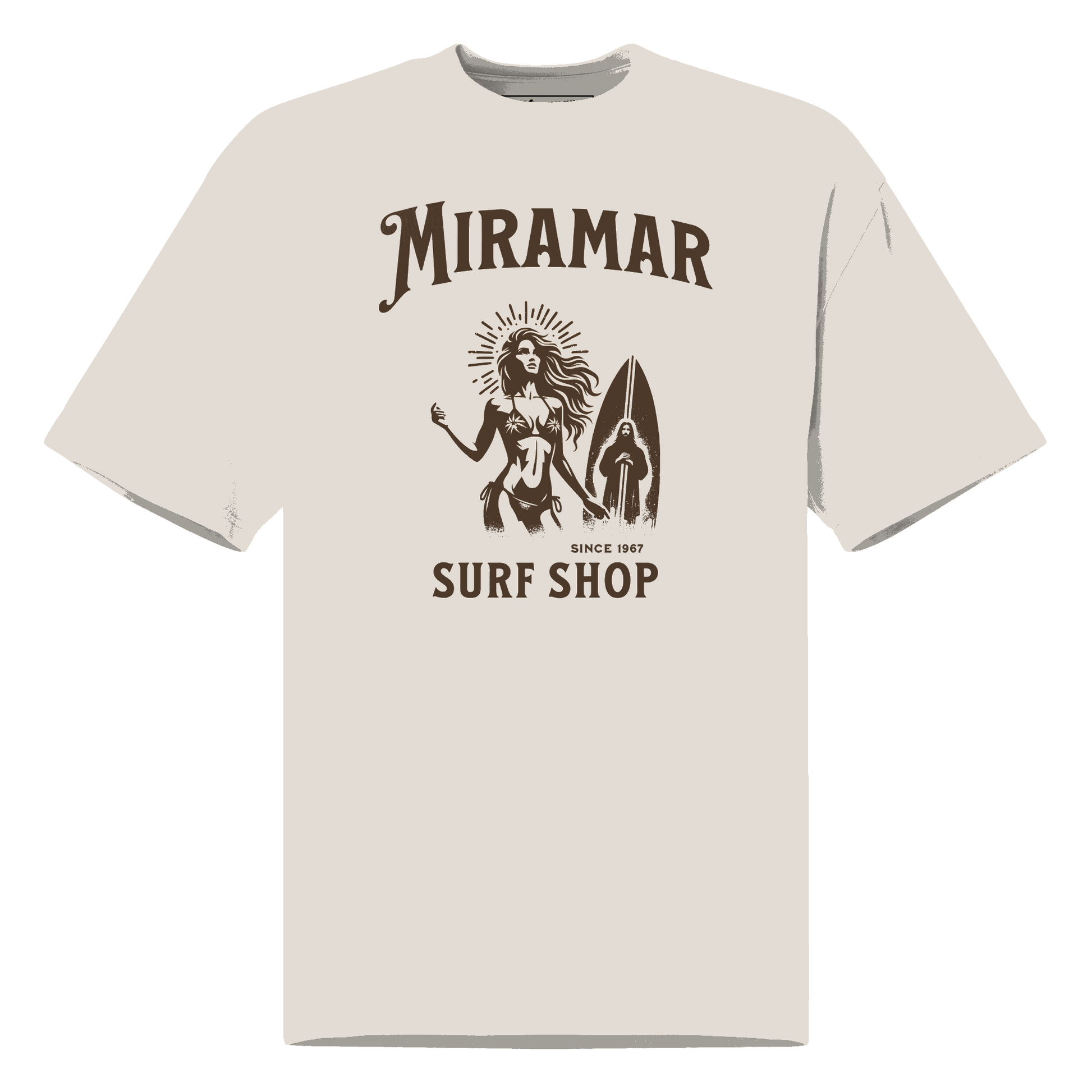 Jesus Miramar Surf Shop Oversized Faded T-Shirt Miramar Surf Shop