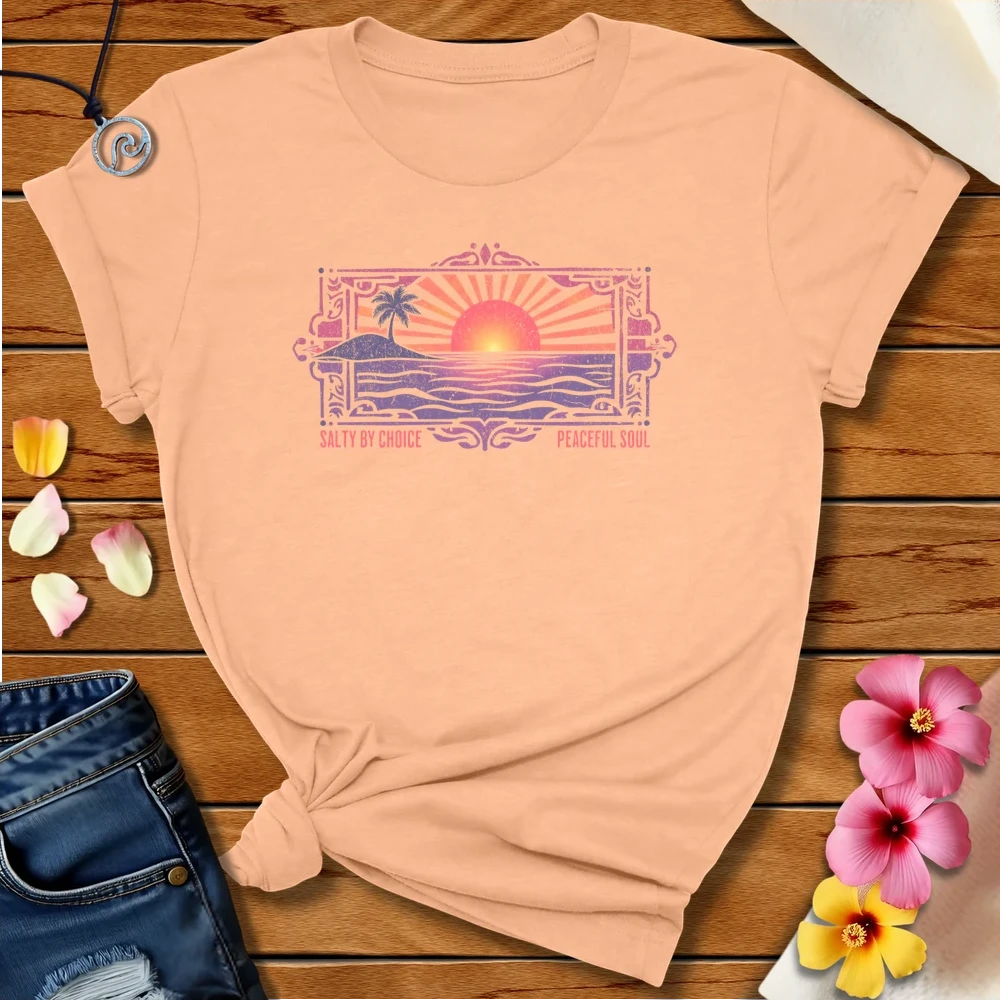 Peaceful Soul Tee Heather Peach by Salty By Choice™ We love ocean apparel