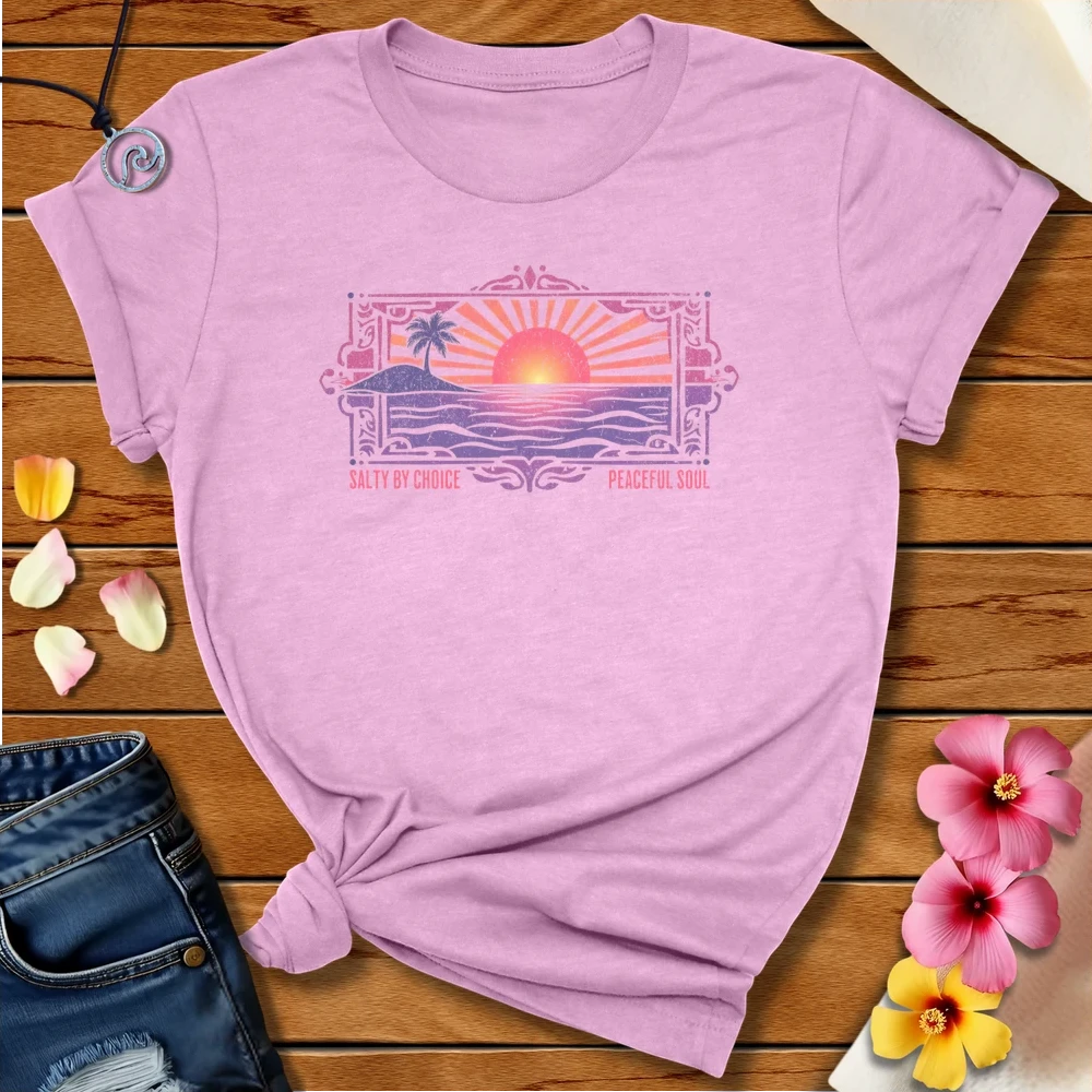 Peaceful Soul Tee Heather Prism Lilac by Salty By Choice™ We love ocean apparel