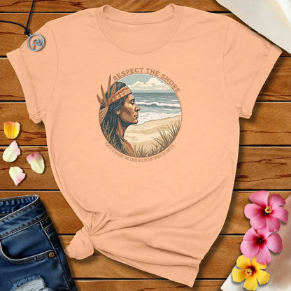 Respect The Shore Tee Heather Peach by Salty By Choice™ We love ocean apparel
