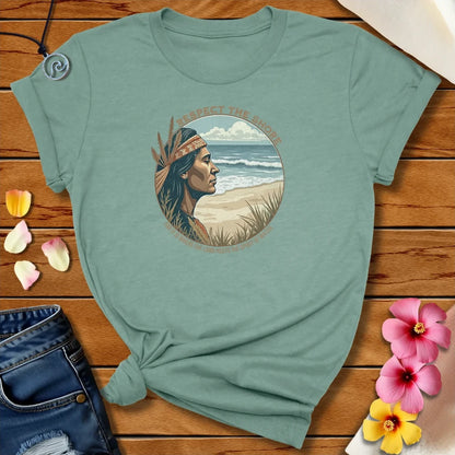 Respect The Shore Tee Heather Prism Dusty Blue by Salty By Choice™ We love ocean apparel