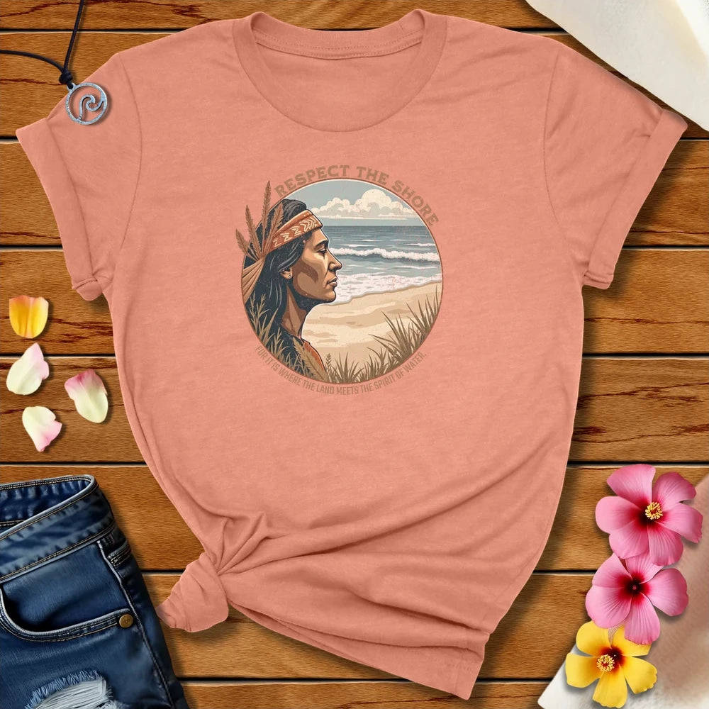 Respect The Shore Tee Heather Prism Sunset by Salty By Choice™ We love ocean apparel