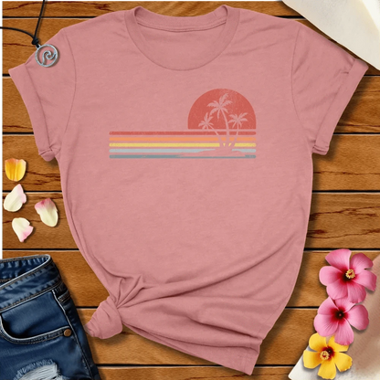Retro Palm Tee Heather Mauve by Salty By Choice® We love the beach ocean and anything around water.