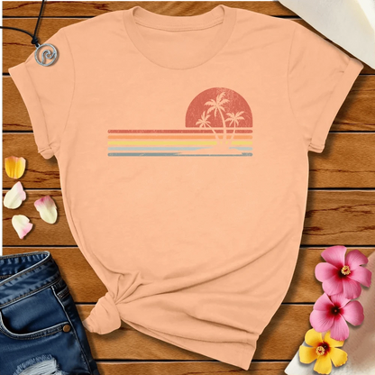 Retro Palm Tee Heather Peach by Salty By Choice® We love the beach ocean and anything around water.
