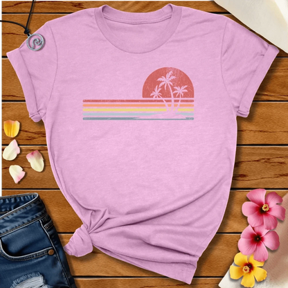 Retro Palm Tee Heather Prism Lilac by Salty By Choice® We love the beach ocean and anything around water.