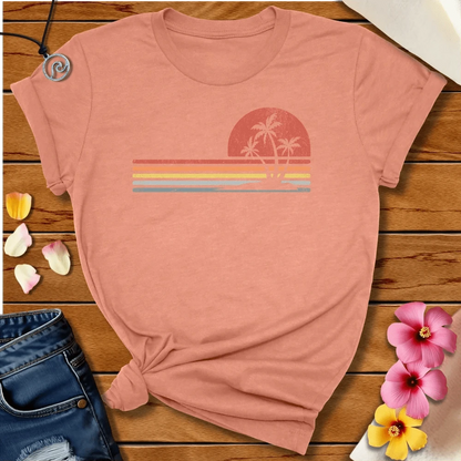 Retro Palm Tee Heather Prism Sunset by Salty By Choice® We love the beach ocean and anything around water.