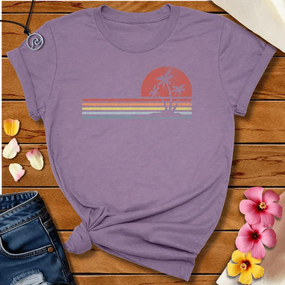 Retro Palm Tee Heather Purple by Salty By Choice® We love the beach ocean and anything around water.