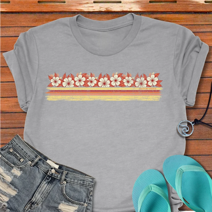Retro Flower Tee Athletic Heather by Salty By Choice™ We love ocean apparel