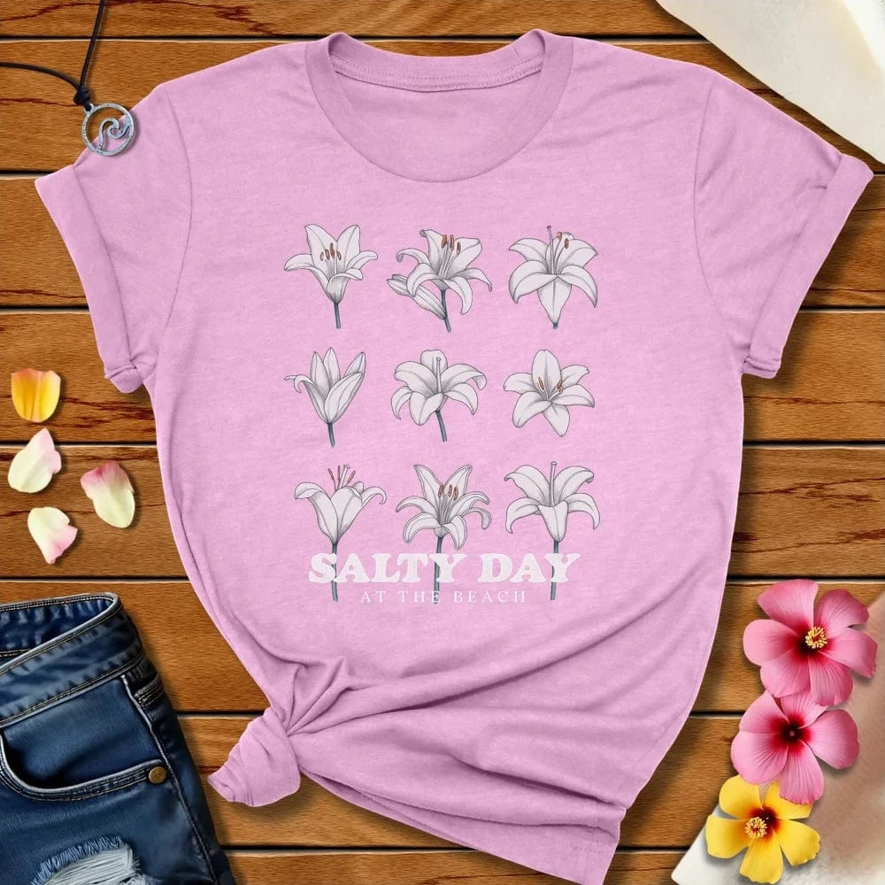 Salty Day Tee Heather Prism Lilac by Salty By Choice® We love the beach ocean and anything around water.