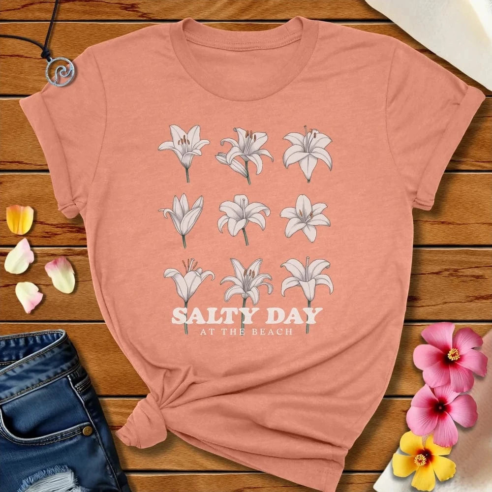 Salty Day Tee Heather Prism Sunset by Salty By Choice® We love the beach ocean and anything around water.
