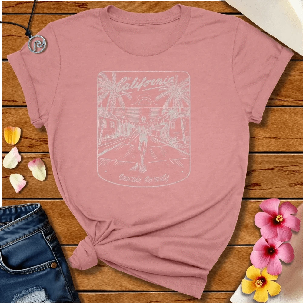 Seaside Serenity Tee Heather Mauve by Salty By Choice® We love the beach ocean and anything around water.