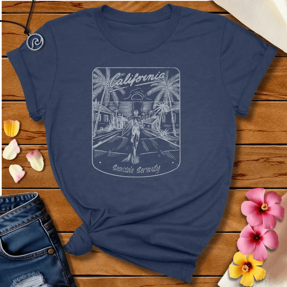 Seaside Serenity Tee Heather Navy by Salty By Choice® We love the beach ocean and anything around water.